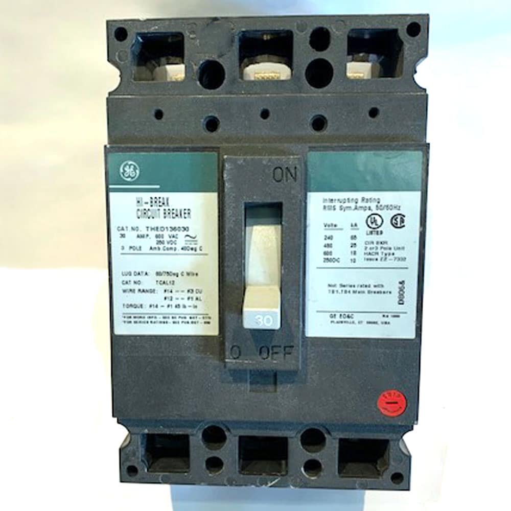 GE General Electric Circuit Breaker THED136030 30 Amp 600 Volt 3 Pole